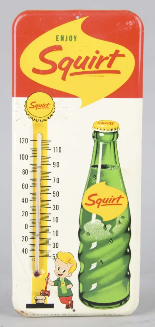 Enjoy Squirt Tin Thermometer Advertising Sign (1 of 2)