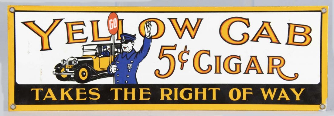 Yellow Cab 5¢ Cigar Sign (1 of 2)