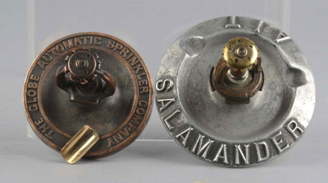 Lot Of 2: Fire Sprinkler Advertising Ashtrays (1 of 3)
