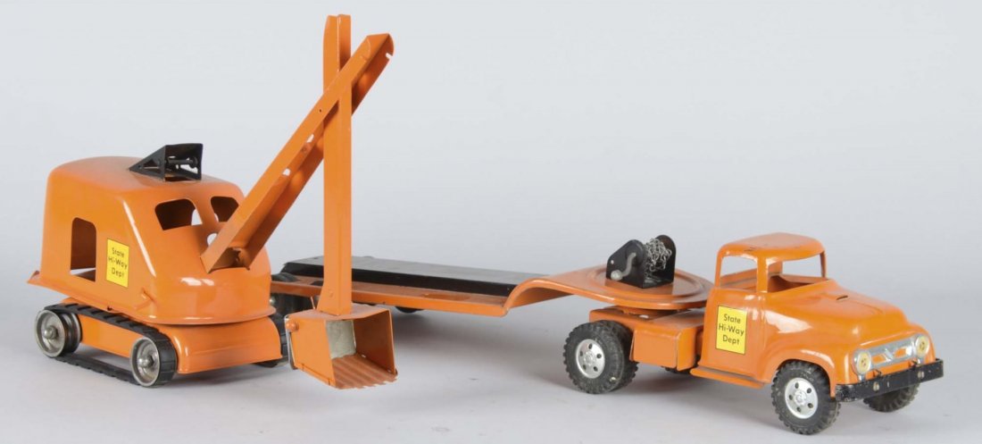 Pressed Steel Tonka Truck, Trailer, And Shovel (1 of 2)