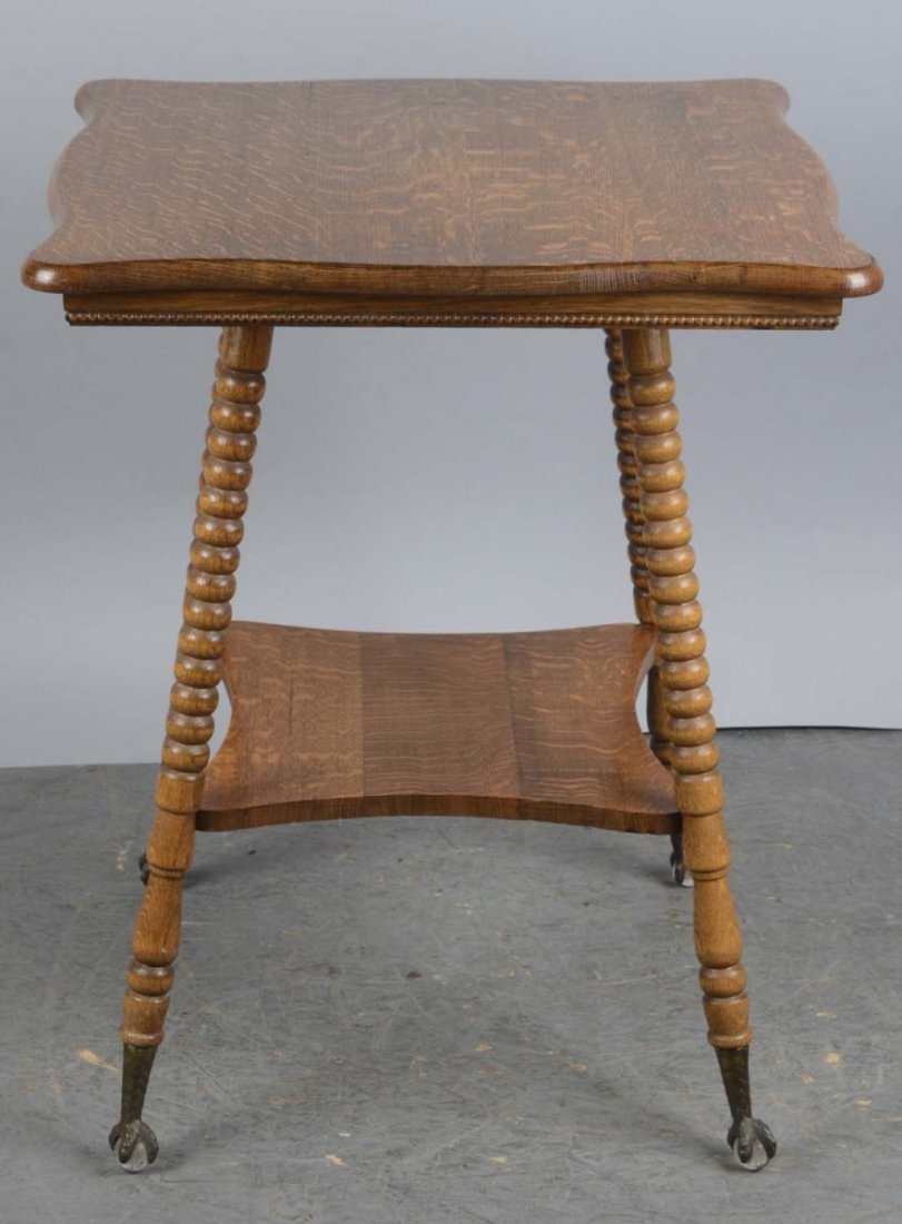 Early American Oak Table With Shelf (1 of 2)