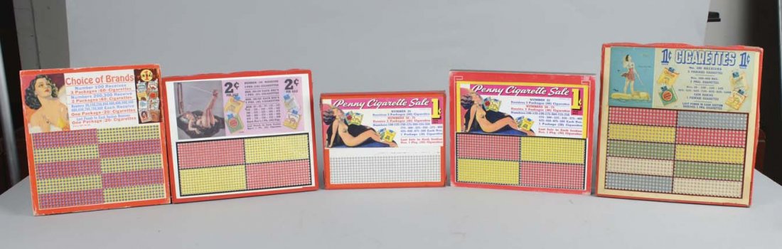 Lot Of 5: Unused Cigarette Punch Boards (1 of 2)