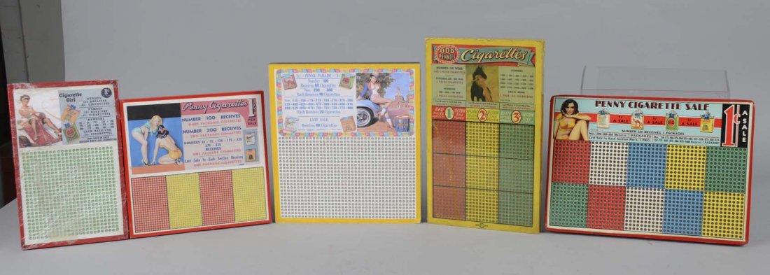 Lot Of 5: Unused Cigarette Punch Boards (1 of 2)