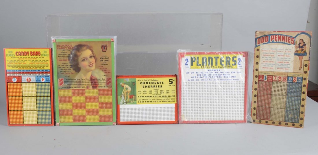 Lot Of 5: Unused Candy and Treat Punch Boards (1 of 2)