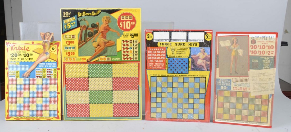 Lot Of 4: Pin-Up Punch Boards (1 of 1)