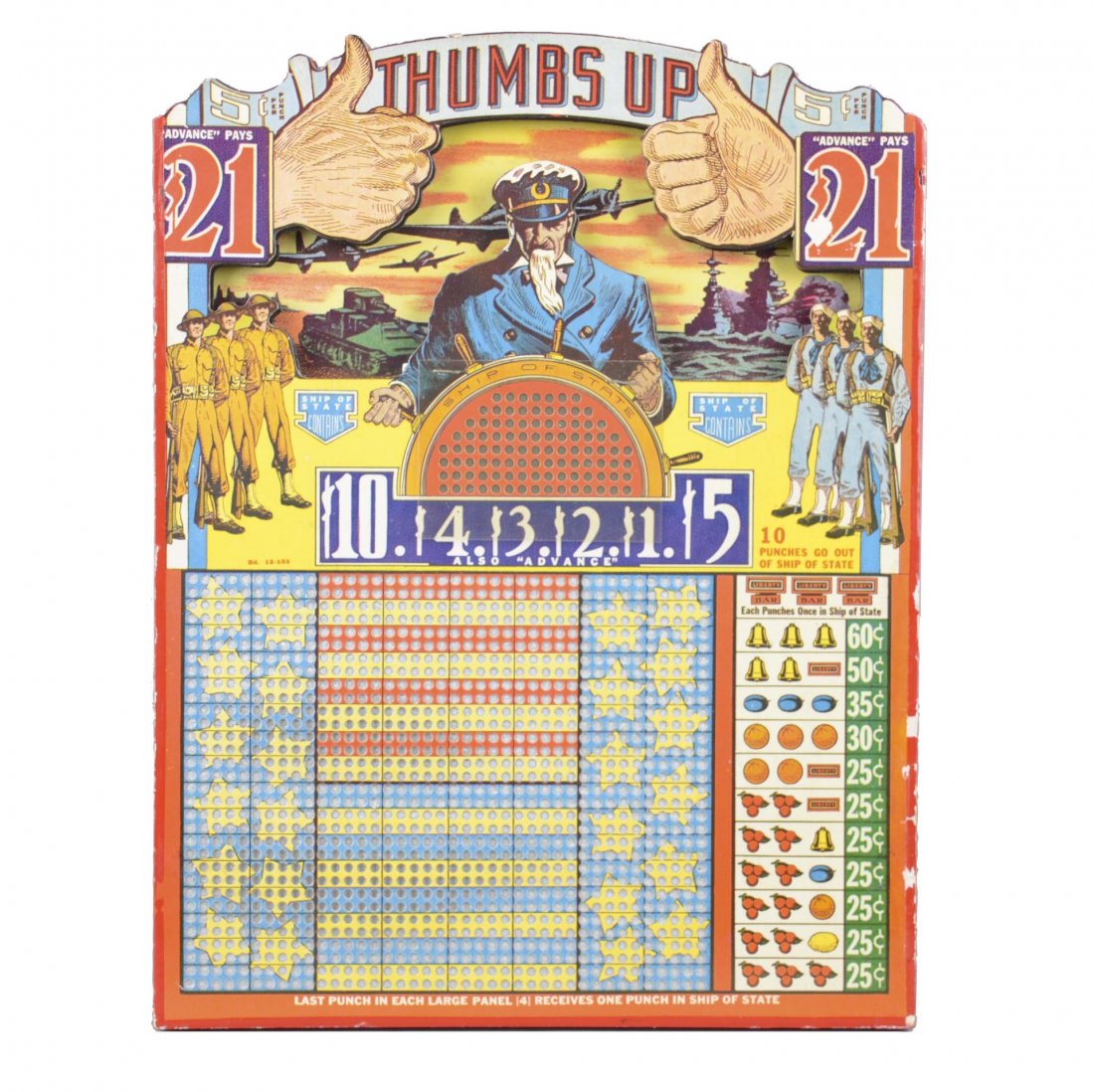 Naval and Army Themed Unused Punch Board (1 of 2)