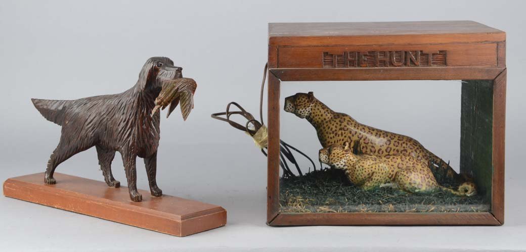 Lot Of 2: Carved Wood Animal Displays (1 of 2)