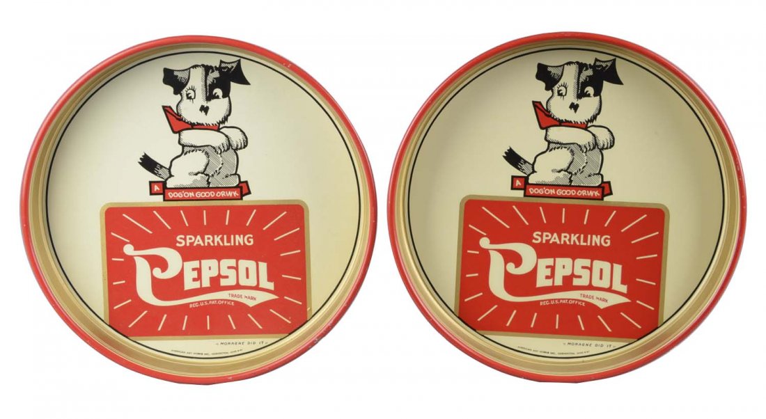 Lot Of 2: Sparkling Pepsol Tin Serving Trays (1 of 2)