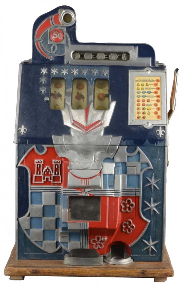 5 Mills Blue Front Castle Front Slot Machine (1 of 6)