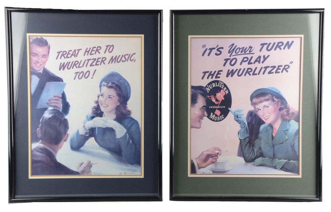 Lot Of 3: Wurlitzer Jukebox Advertising Posters (1 of 2)
