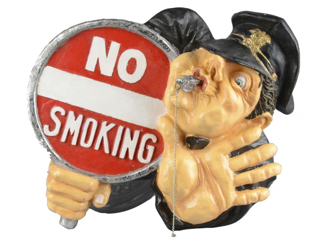 Figural Resin Policeman No Smoking Sign (1 of 1)