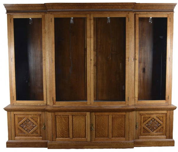 Large Quarter Sawn Oak Light Up Display