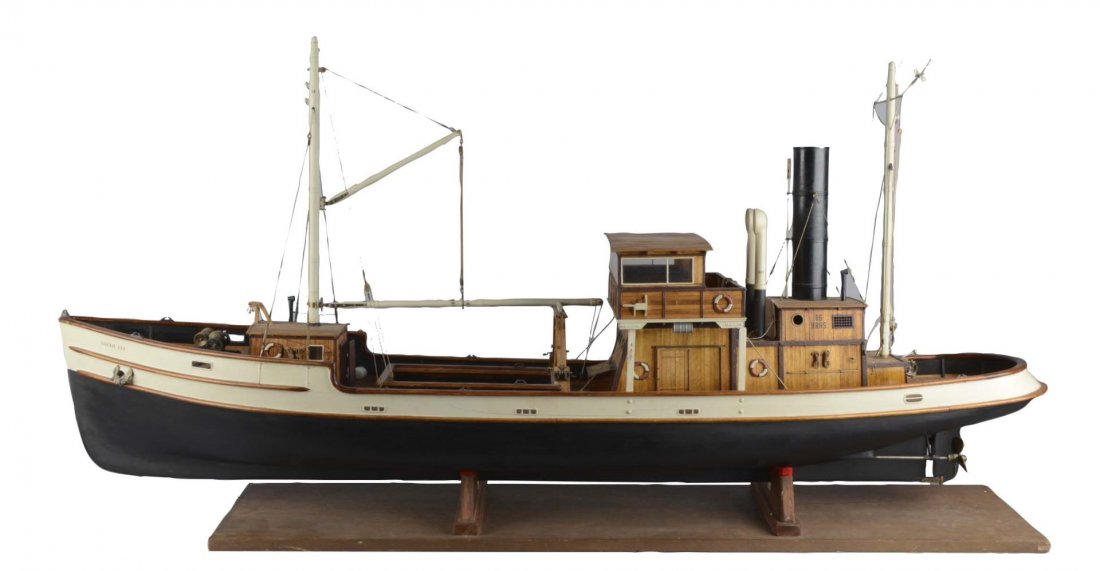 Large Powered Wooden Boat On Stand (1 of 2)