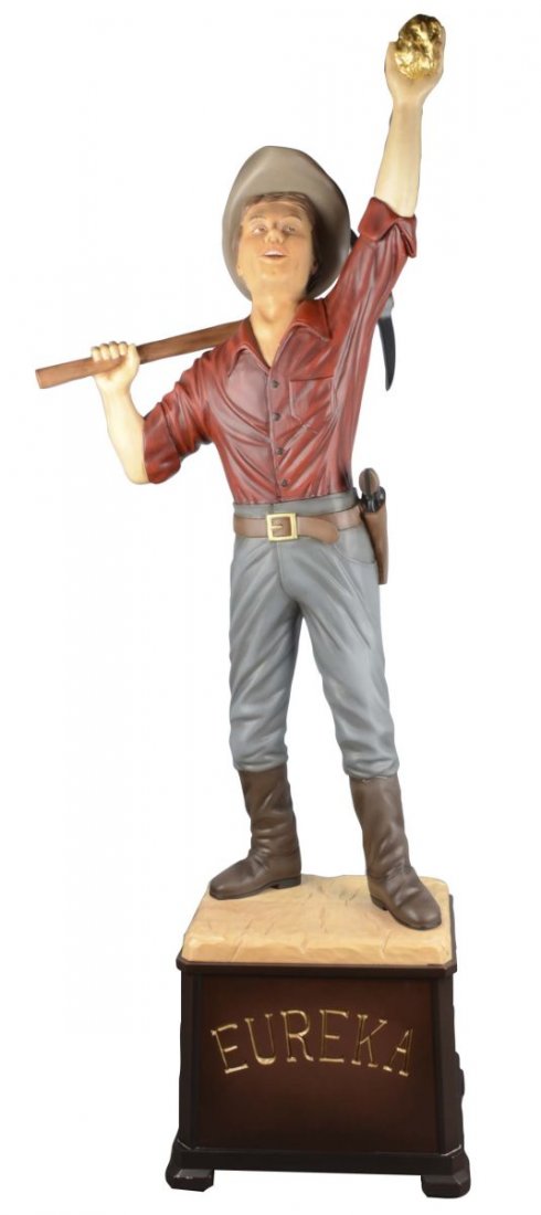 Jim Smock "Eureka" Figural Wood Sculpture (1 of 2)