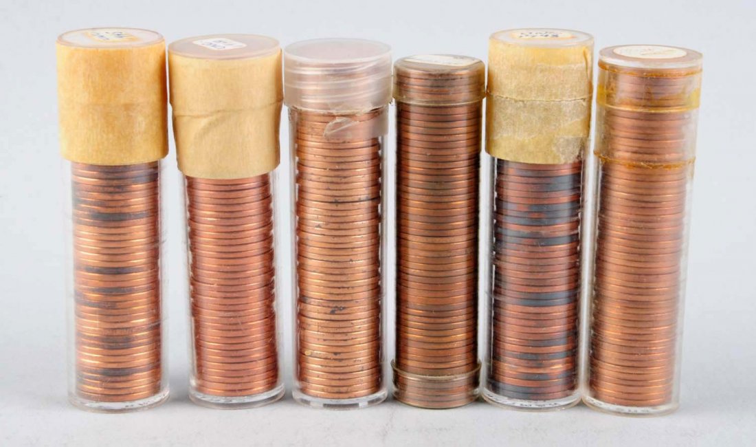Lot of 6: Uncirculated Lincoln Cent Rolls. (1 of 1)