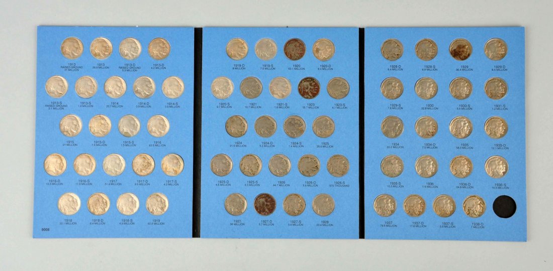 Lot of 64: Buffalo Nickels in Album. (1 of 3)
