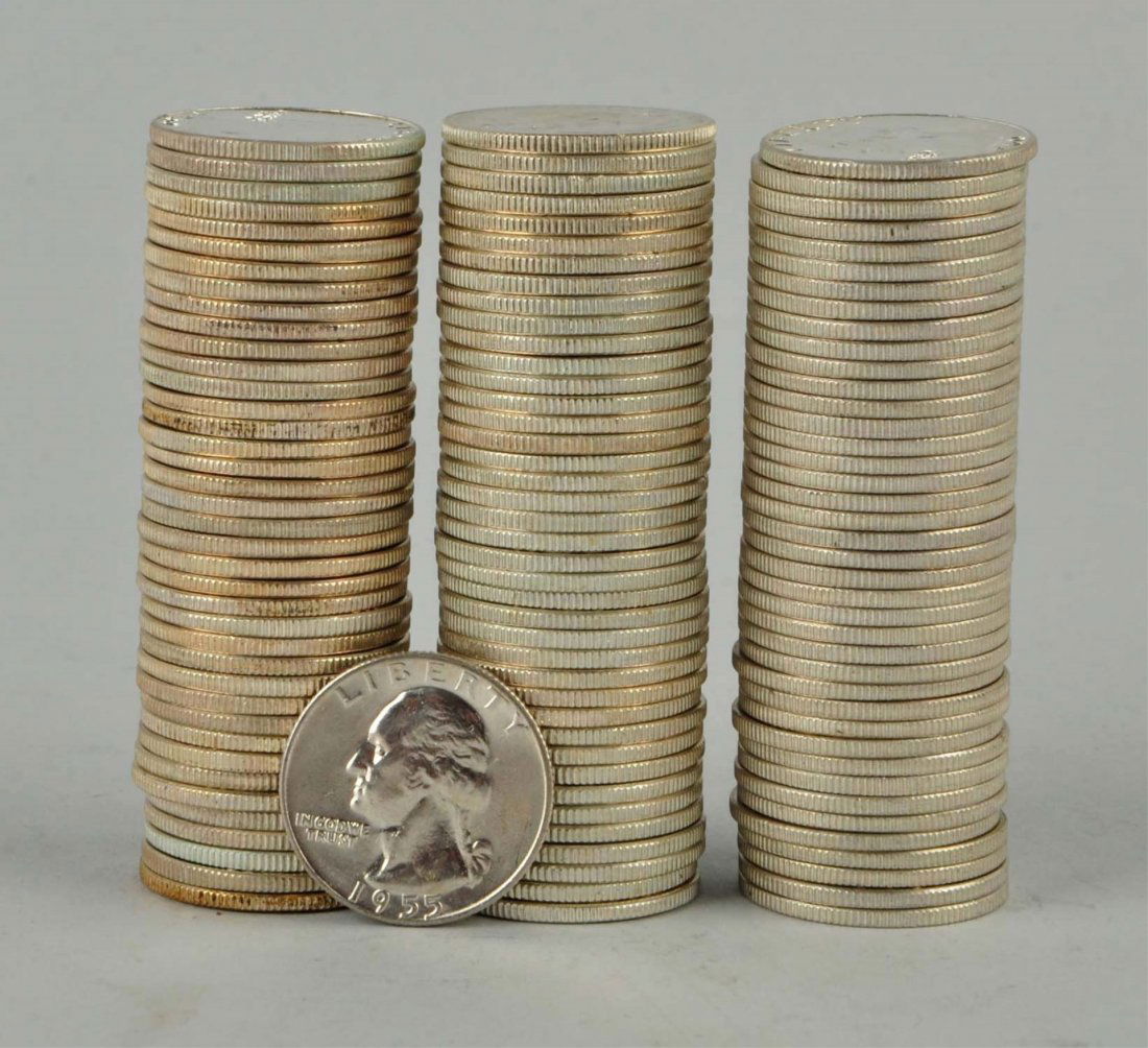 Lot Of 3: BU Rolls of Quarters. (1 of 2)