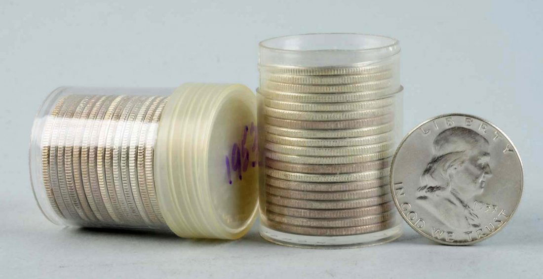 Lot Of 2: Rolls of Franklin Half Dollars. (1 of 1)