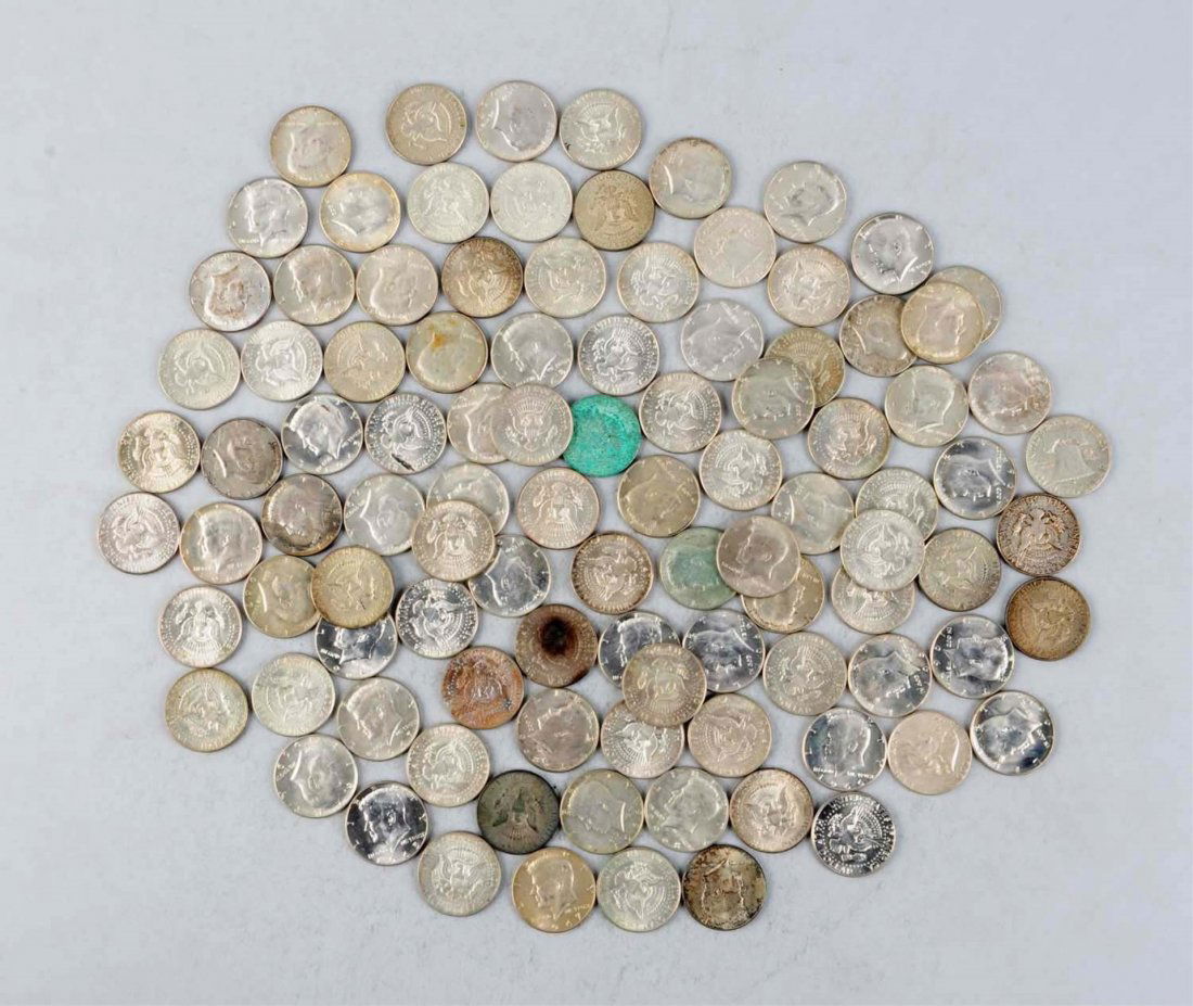 Lot Of 100. Kennedy Half Dollars. (1 of 2)