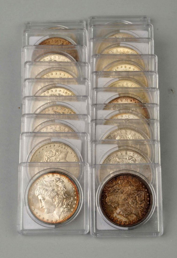 Lot Of 20 Morgan Silver Dollars in Plastic Holders (1 of 3)