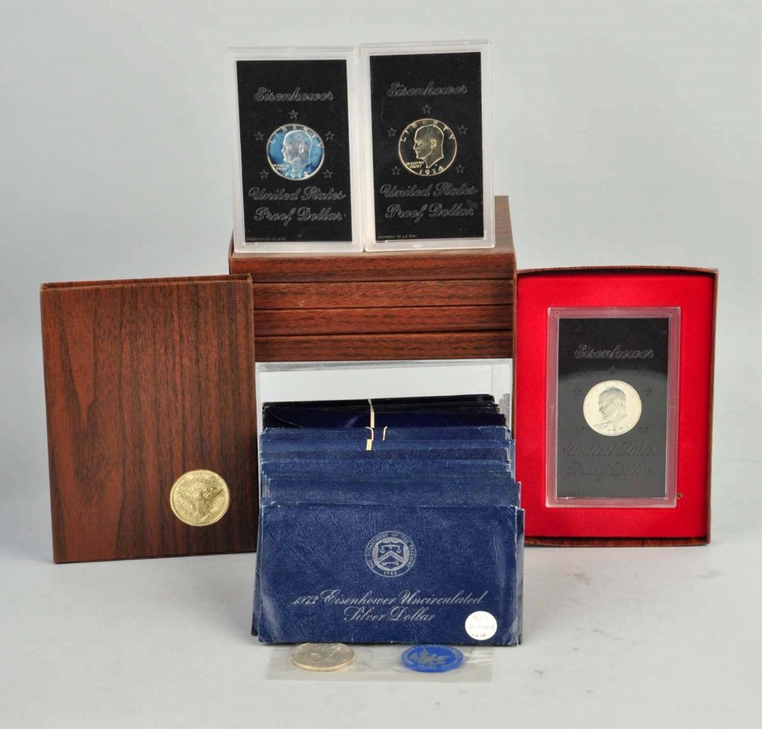 Lot Of 51: Eisenhower Silver Dollars. (1 of 2)