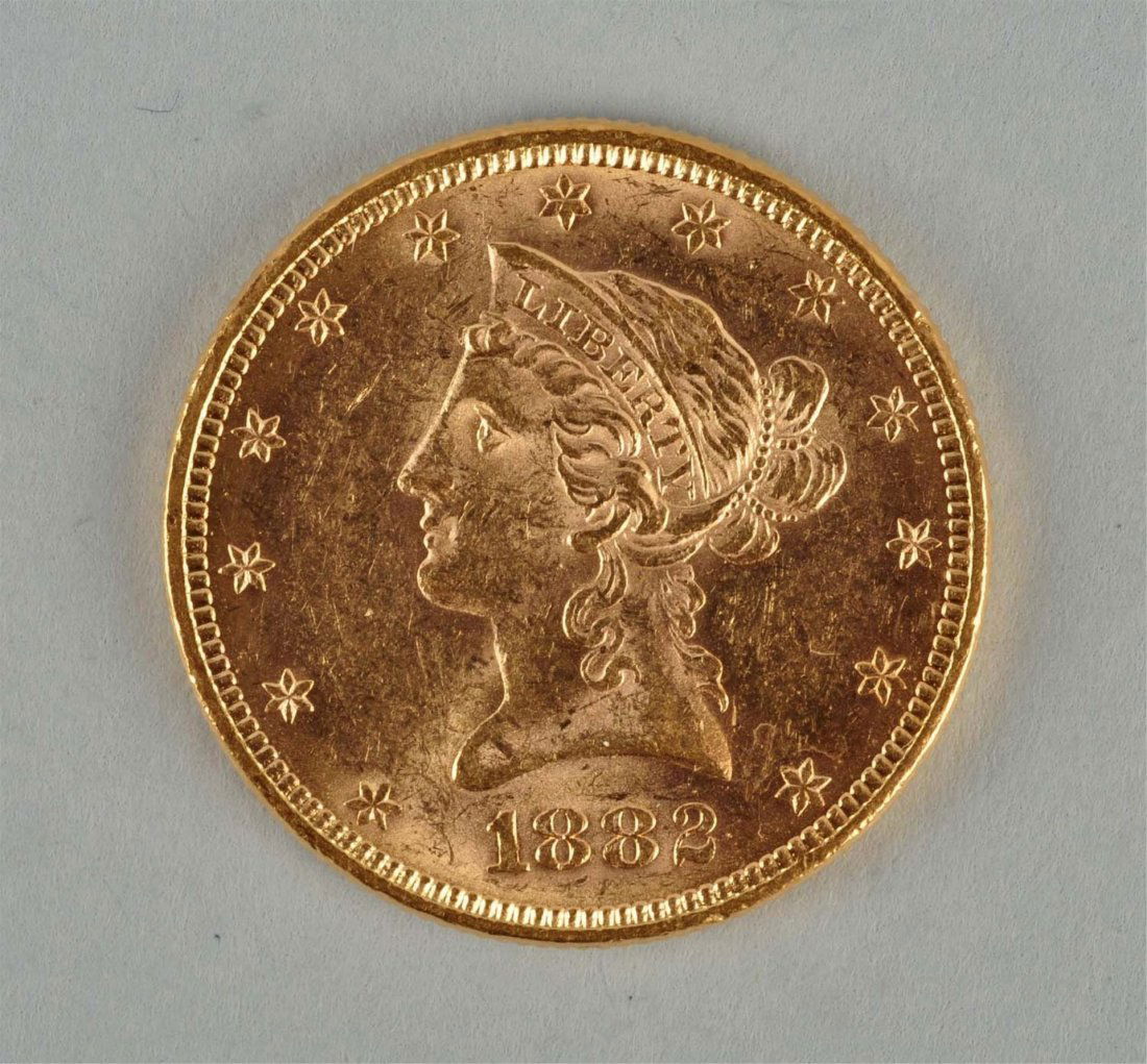 1882 $10 Gold Liberty Eagle. (1 of 5)