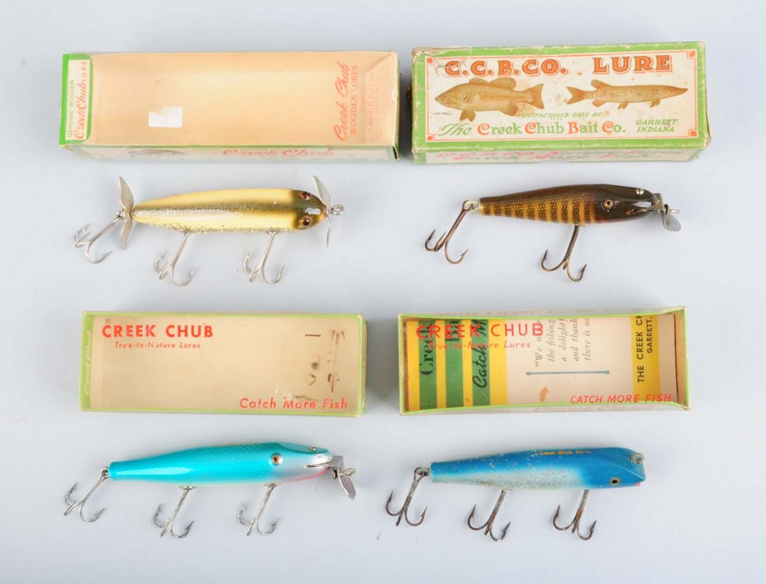 Lot Of 4: Creek Chub Fishing Lure In Boxes. (1 of 3)