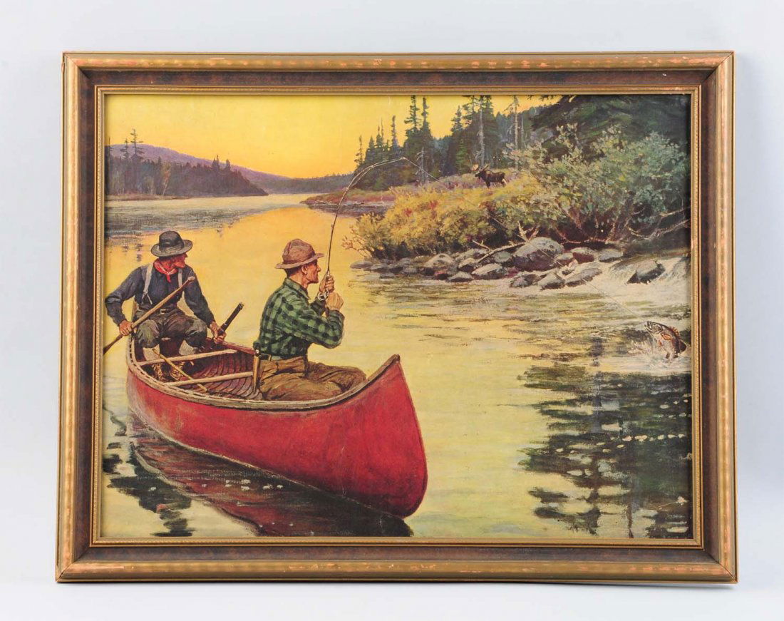 Framed Print Of Two Men Fishing On A Lake. (1 of 1)