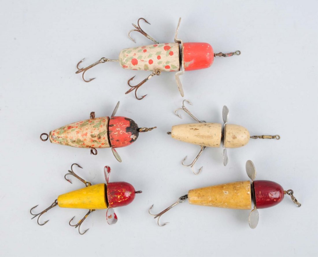 Lot Of 5: Rotary Head Baits. (1 of 3)