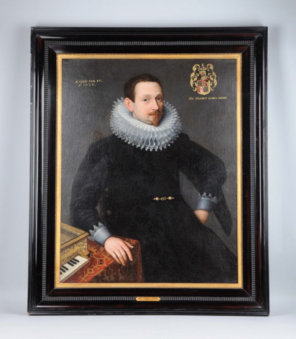 Paul Moreelse (Dutch, 1571-1638).: Duke of Valois. Oil on canvas. Signed with artist’s monogram. *Auction record high for this artist $548,487, Christie’s London 7/9/1999 Size 31" x 39".