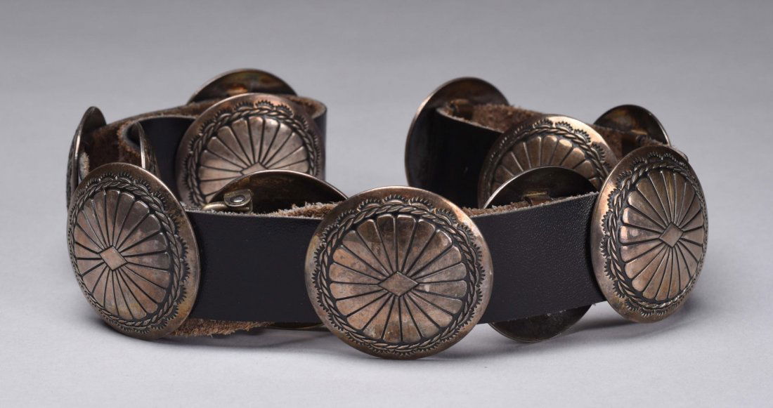 Navajo Heavy Sterling Silver Concho Belt. (1 of 2)