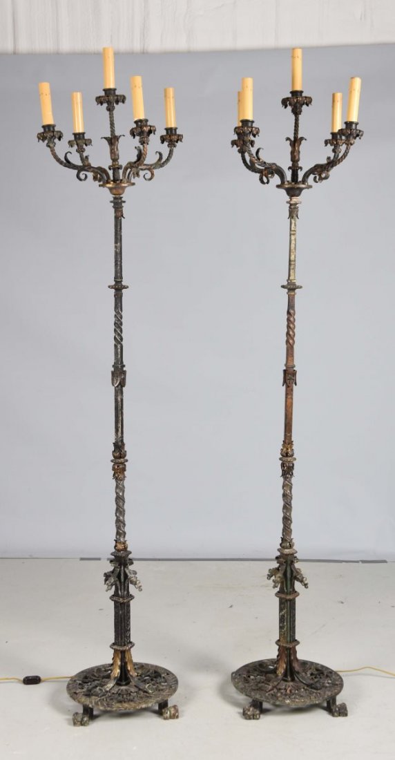 Pair of Antique Hand Wrought Torches. (1 of 2)