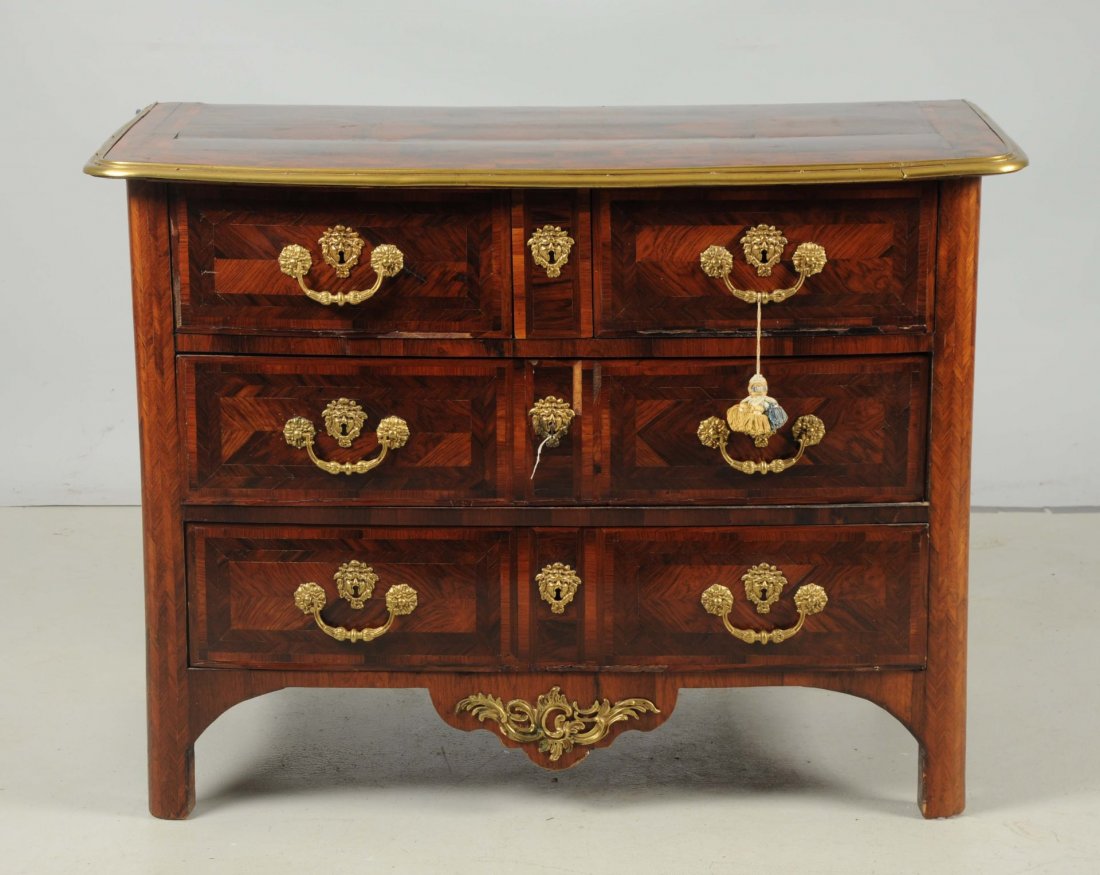 Rare 18th C. Fr Bronze Mounted Parquetry Commode. (1 of 2)