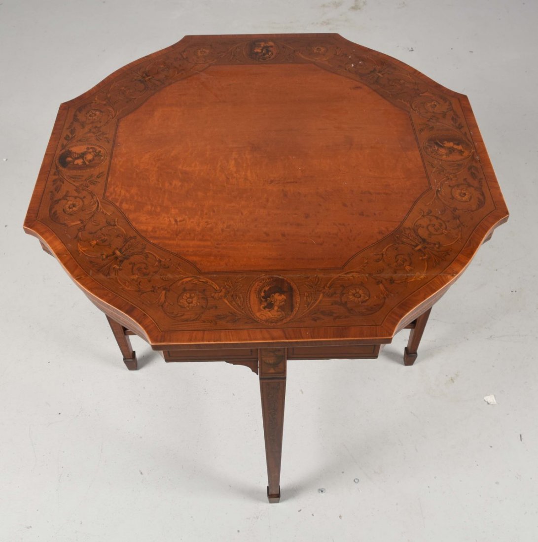 Beautiful Inlaid Octagon Table. (1 of 3)