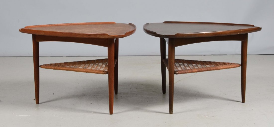 Pair of Signed Danish Modern Tables. (1 of 1)