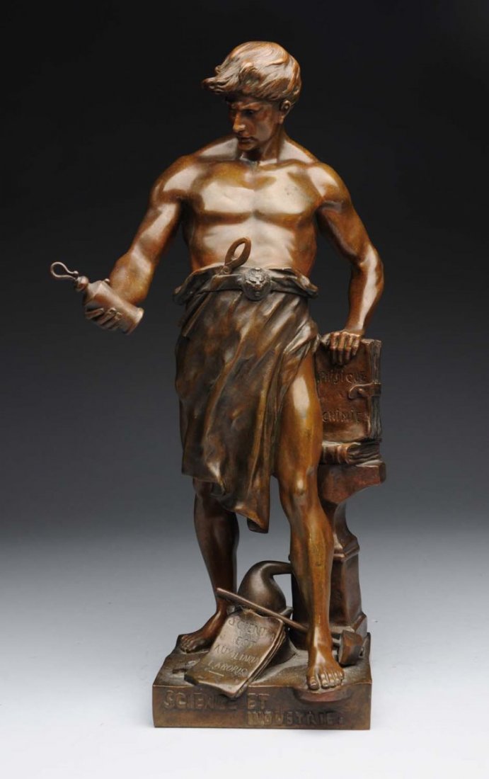 French Bronze Science and Industry Figure. (1 of 3)