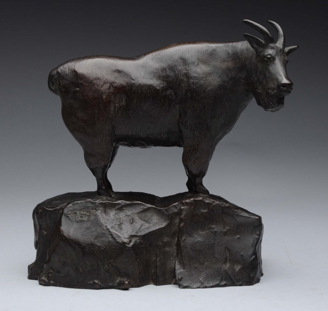 Bronze Goat Figure G.D. Pratt 1914. (1 of 5)