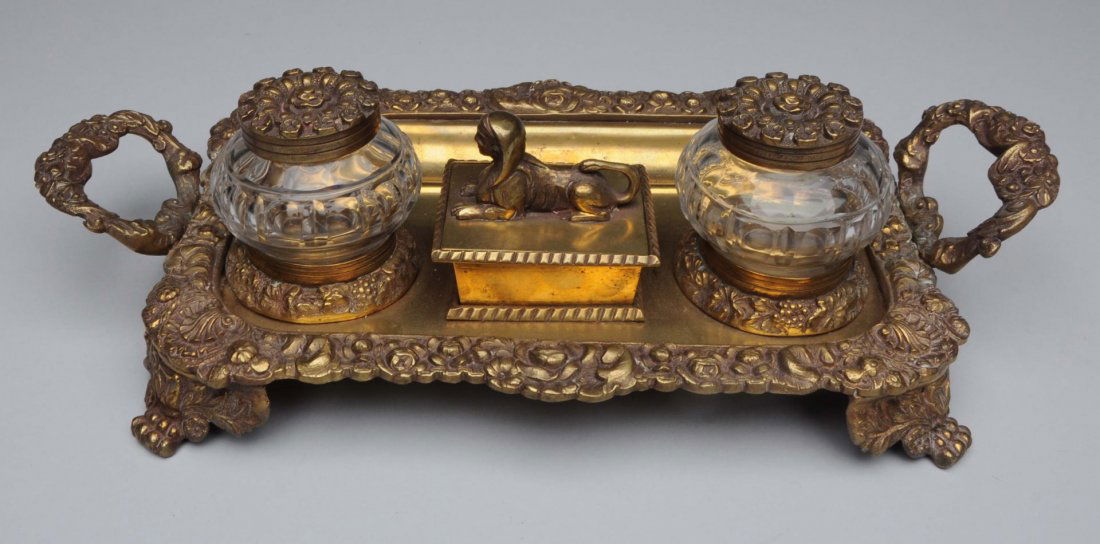 19th Century English Bronze Ink Stand (1 of 3)