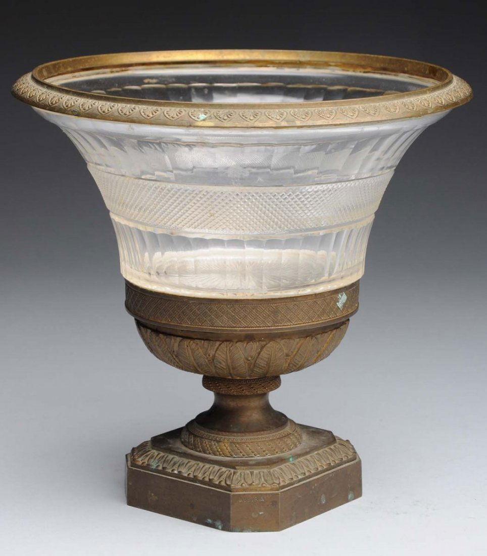 French Cut Crystal Bronze Mounted Centerpiece. (1 of 2)