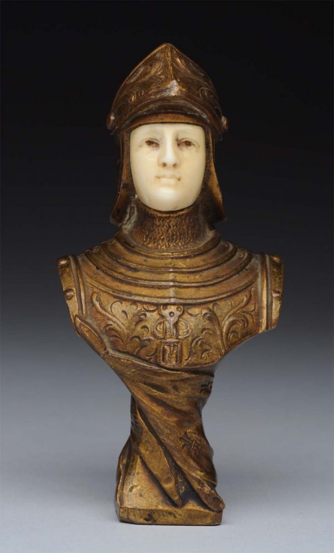 Bronze & Ivory Knight Bust. (1 of 5)