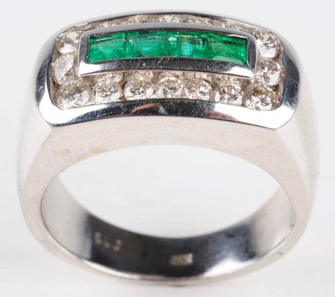 Men's Emerald & Diamond Ring. (1 of 7)