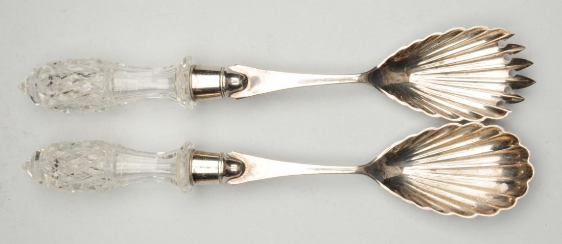 Pair of English Silver Salad Servers. (1 of 5)