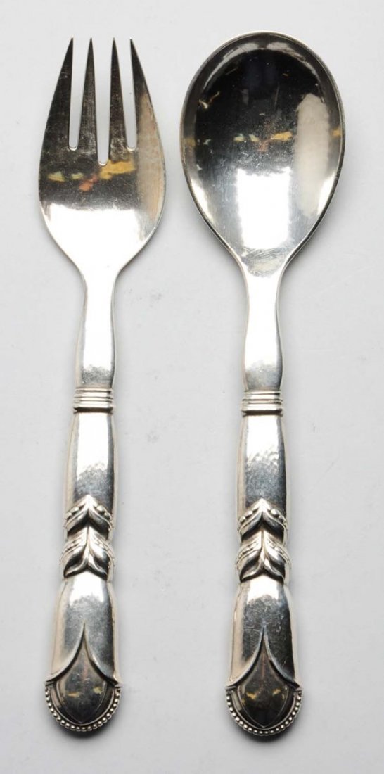 Pair of Jensen Sterling Salad Servers. (1 of 2)