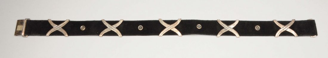 Mexican Sterling Silver Suede Belt. (1 of 2)