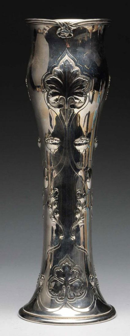 Gorham Sterling Athenic Pattern Vase. (1 of 7)