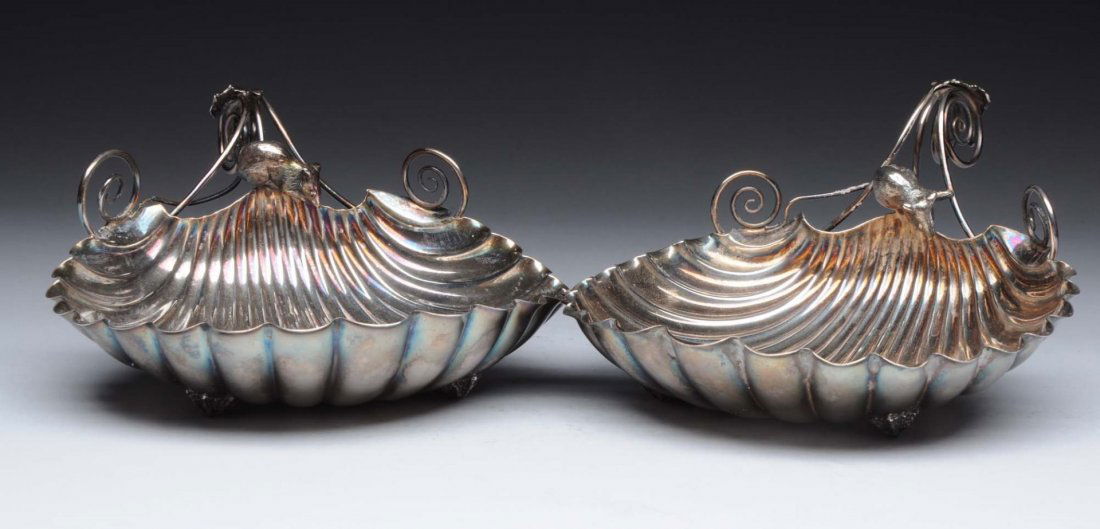 Pair of Gorham Sterling Figural Shell Dishes. (1 of 3)
