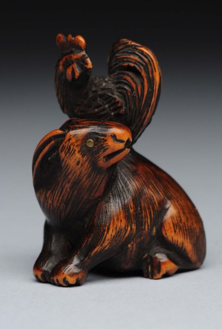 Early Japanese Wood Netsuke. (1 of 3)