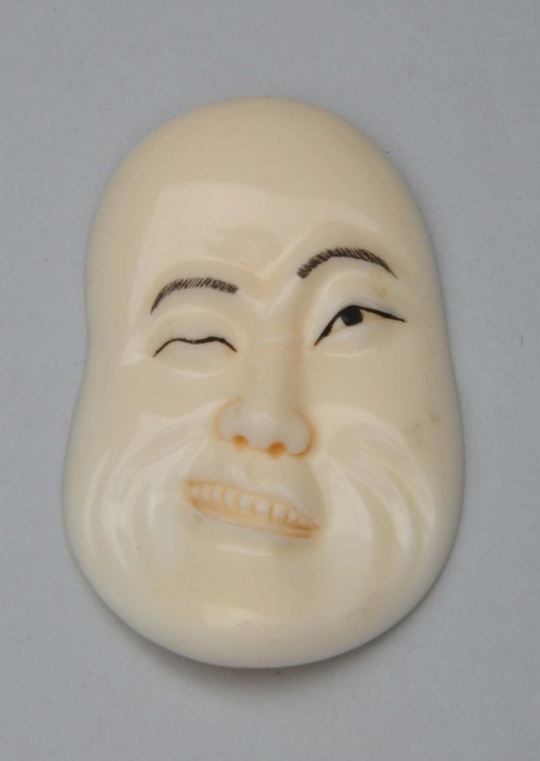 Japanese Carved Netsuke Winking Man. (1 of 2)