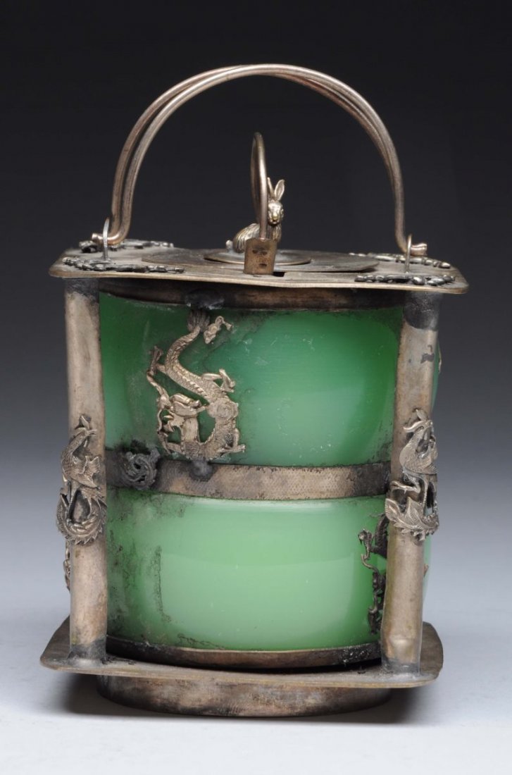 Chinese Silver & Glass Tea . (1 of 5)