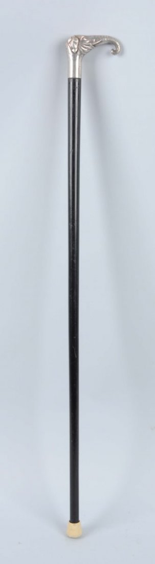 Silver Elephant Handle Cane. (1 of 4)